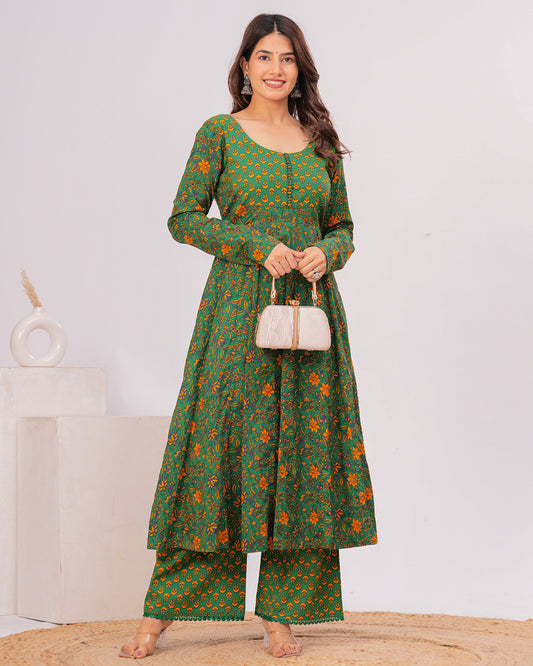 Aadhya Cotton Anarkali Kurta with Palazzo