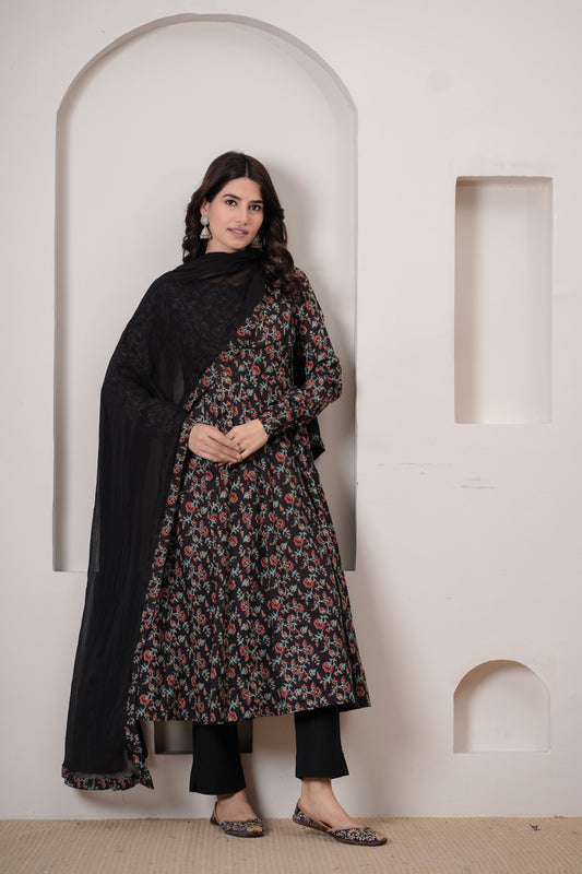 Rooh Cotton Anarkali Kurta with Dupatta