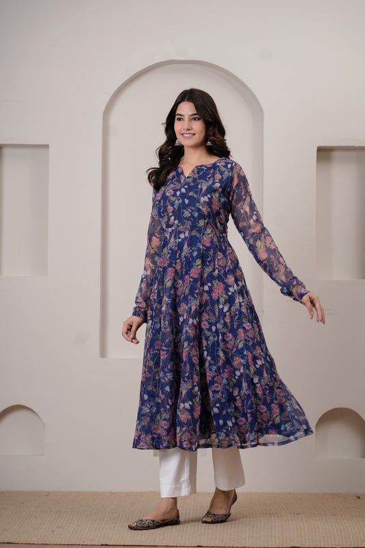 Neeraga Chiffon Anarkali Kurta