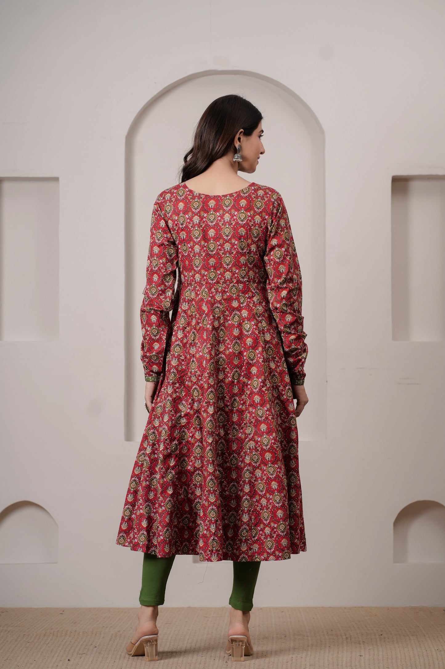 Heer Cotton Kalamkari Anarkali Kurta with Dupatta