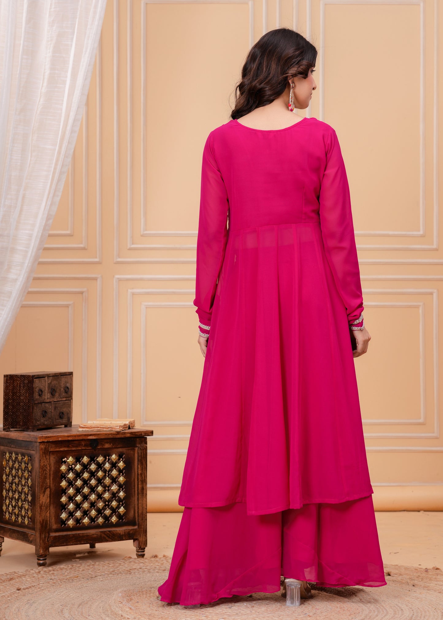 Palash Georgette Anarkali Kurta,Palazzo with Dupatta