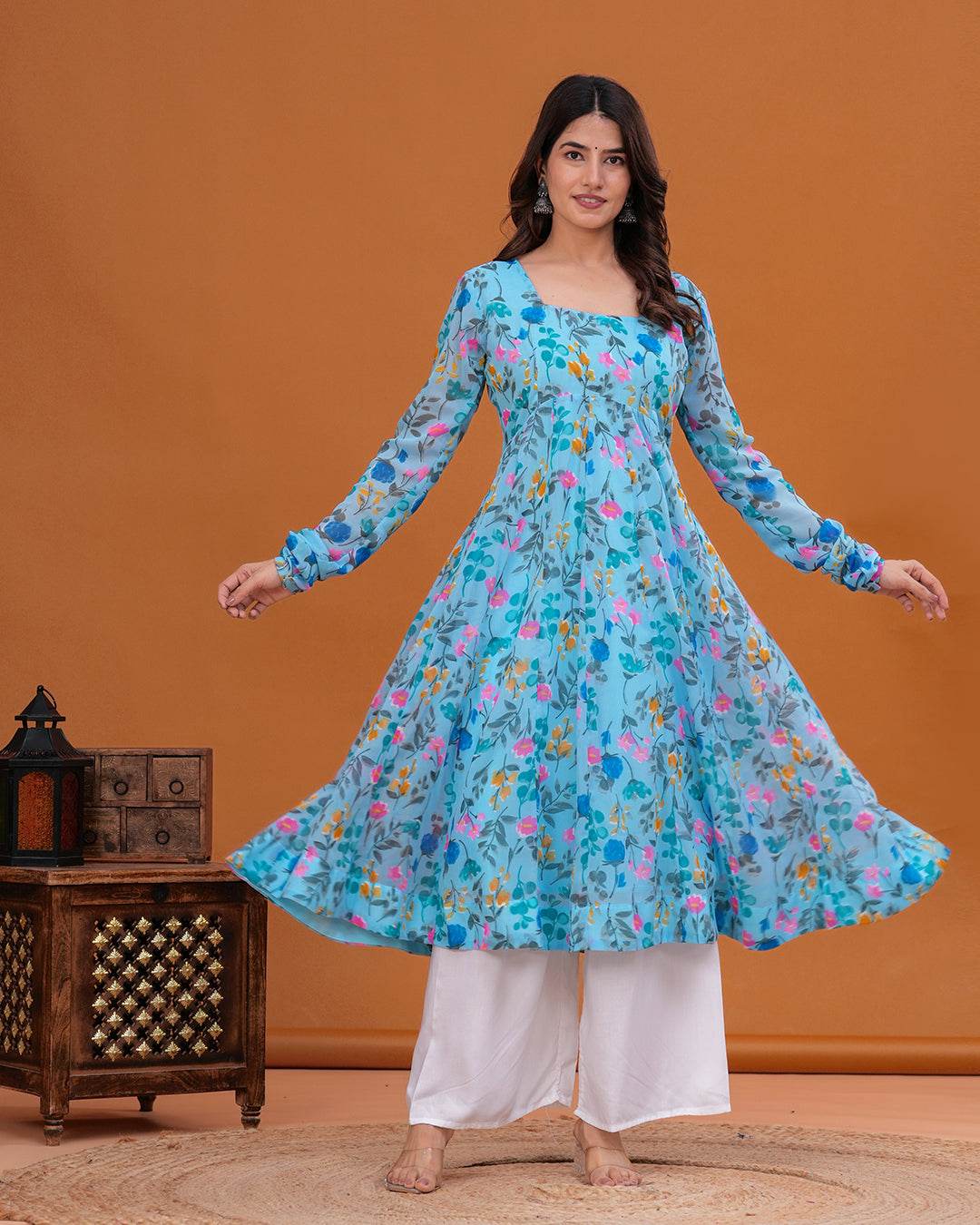 Roohani Georgette Anarkali Kurta