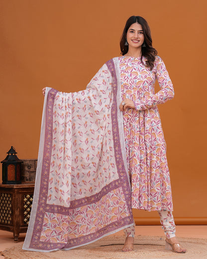 Blossom Tiered Anarkali with Churidar and Dupatta