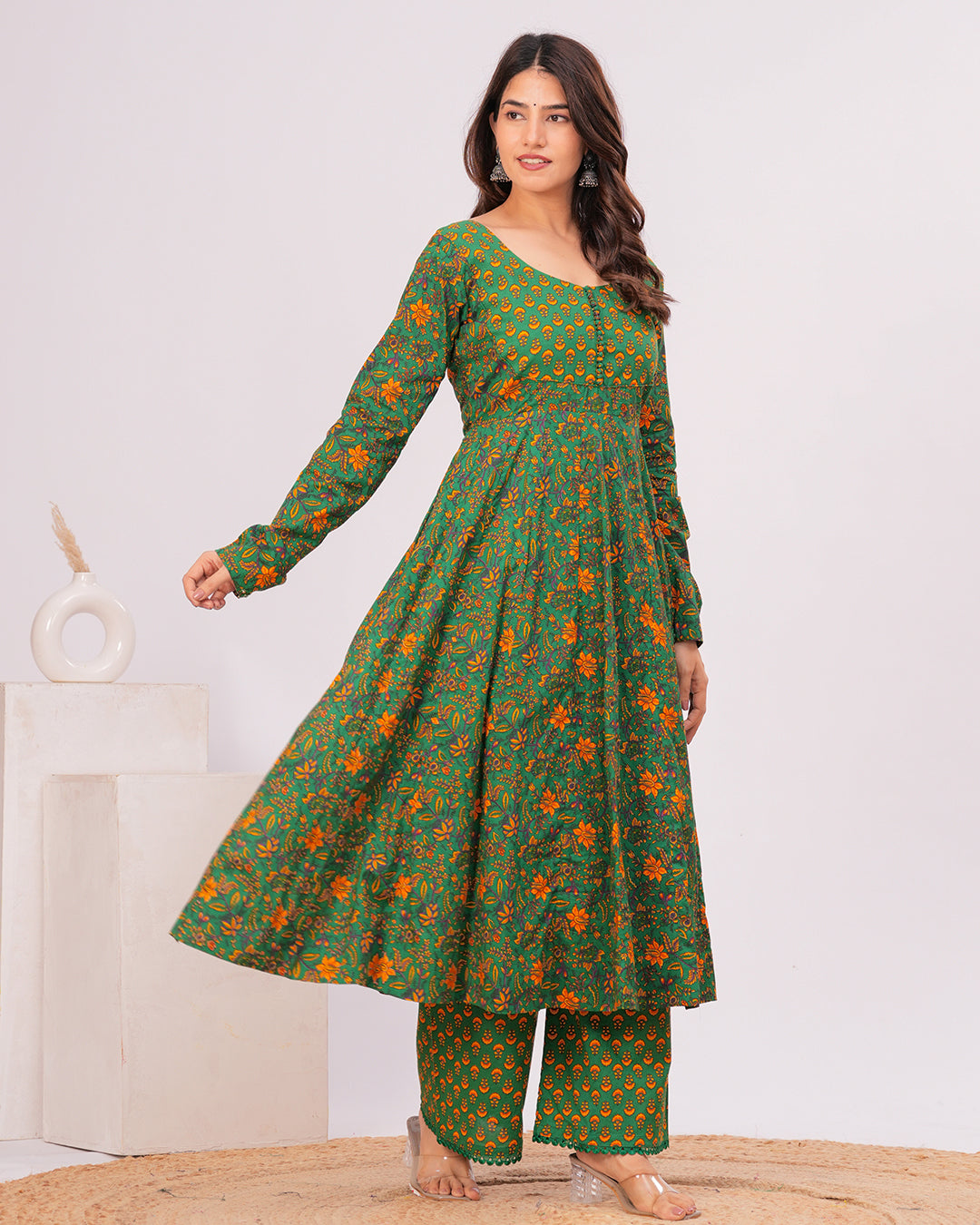 Aadhya Cotton Anarkali Kurta with Palazzo