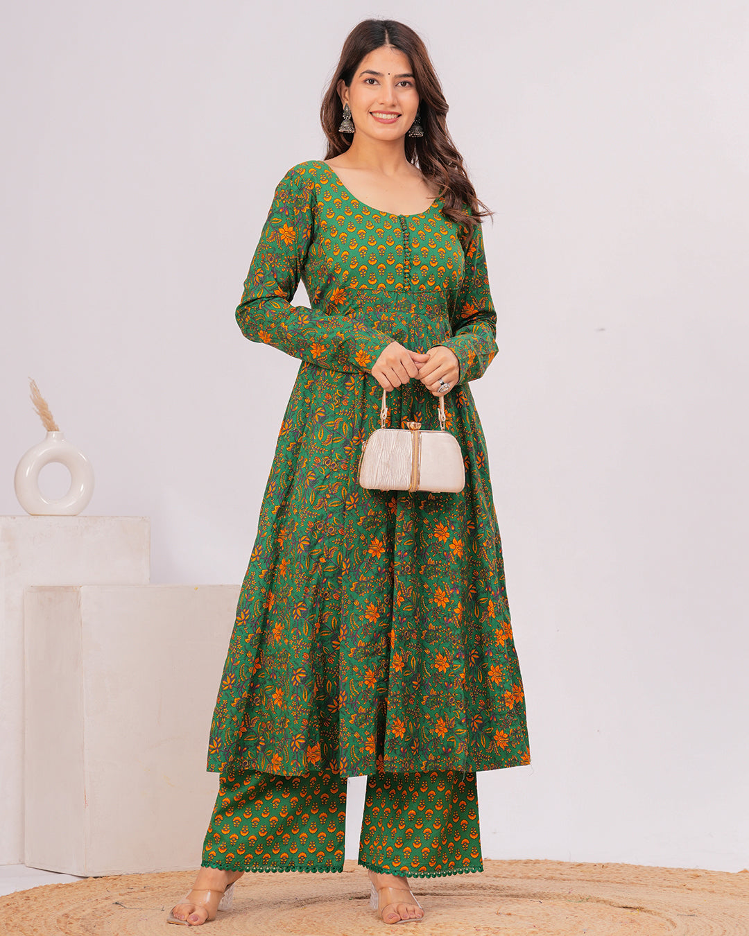 Aadhya Cotton Anarkali Kurta with Palazzo