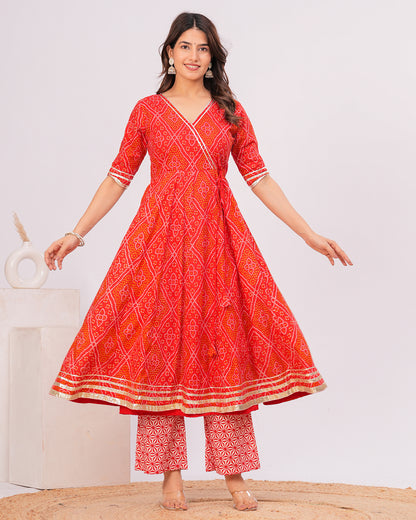 Sajda Cotton Angrakha Kurta with Pant