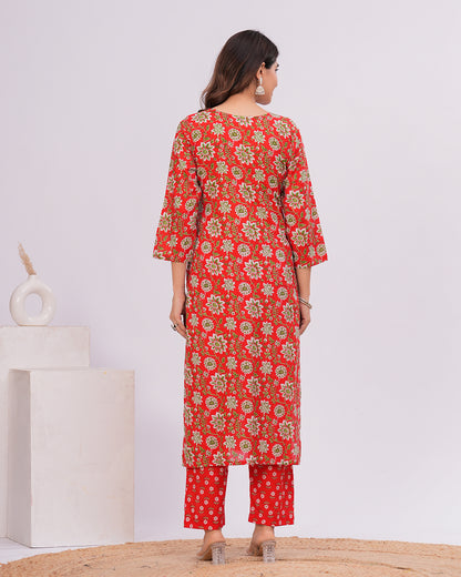 Kahaani Cotton Kurta with Straight Pants