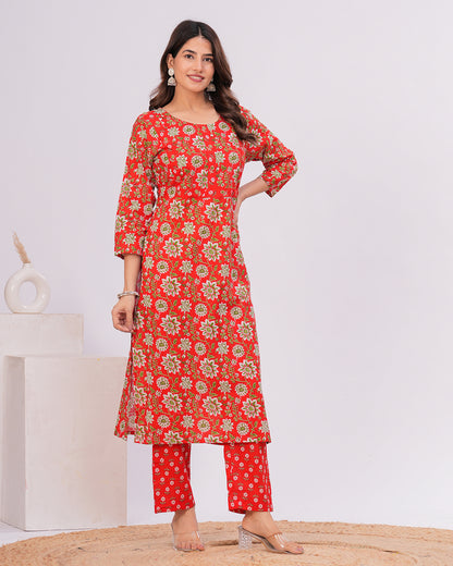 Kahaani Cotton Kurta with Straight Pants