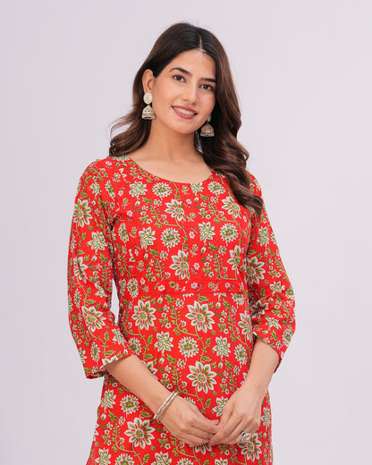 Kahaani Cotton Kurta with Straight Pants