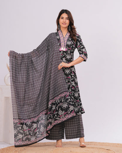 Ambar Cotton Kurta Set with Dupatta