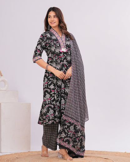 Ambar Cotton Kurta Set with Dupatta