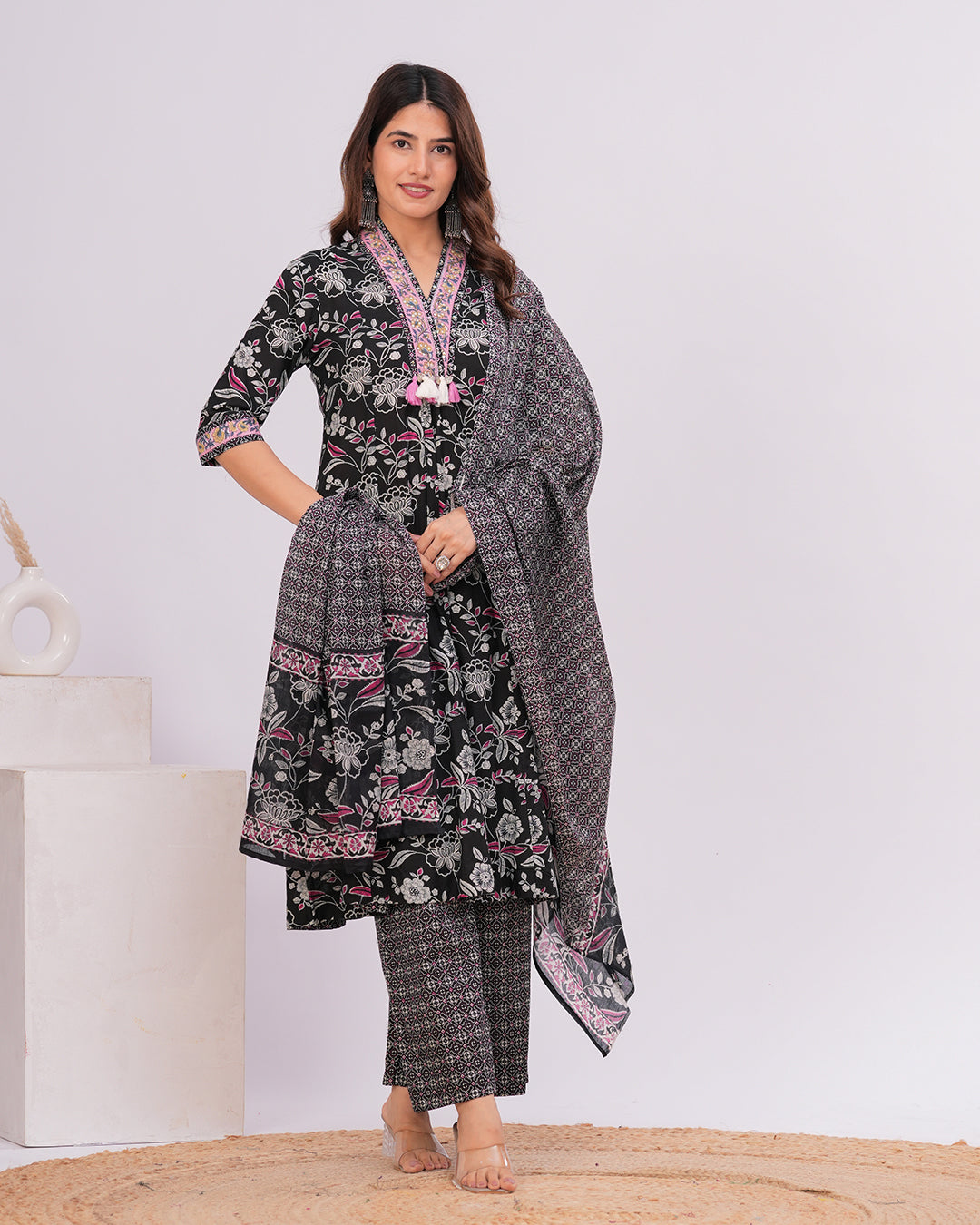 Ambar Cotton Kurta Set with Dupatta