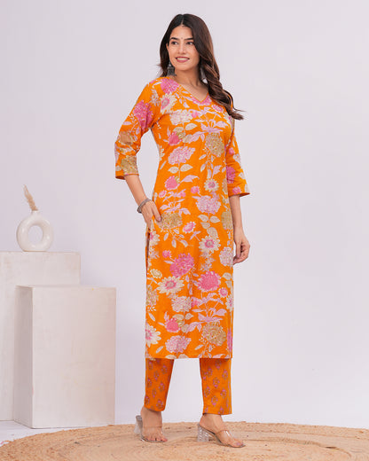 Rasha Cotton Kurta with Straight Pant