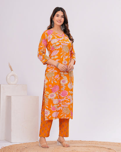 Rasha Cotton Kurta with Straight Pant