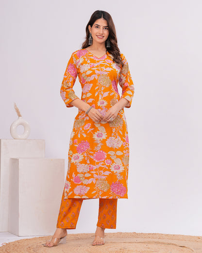 Rasha Cotton Kurta with Straight Pant