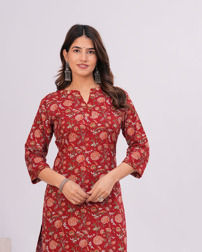 Bagiyaan Cotton Kurta with Straight Pant