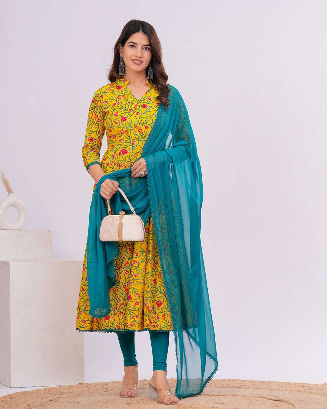 Anika Cotton Anarkali Kurta With Dupatta