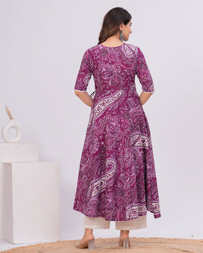 Inaara Cotton Angrakha  Anarkali Kurta