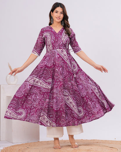 Inaara Cotton Angrakha  Anarkali Kurta