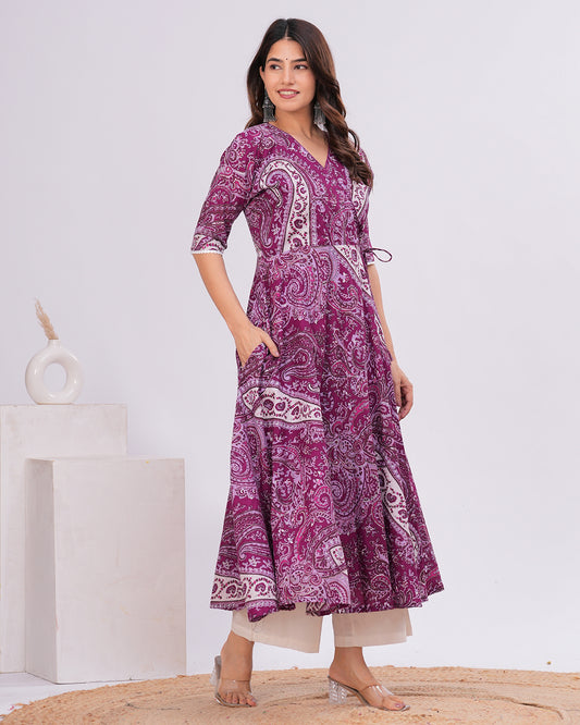 Inaara Cotton Angrakha  Anarkali Kurta