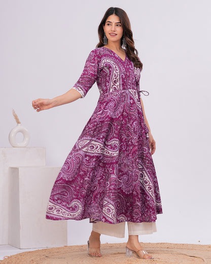 Inaara Cotton Angrakha  Anarkali Kurta