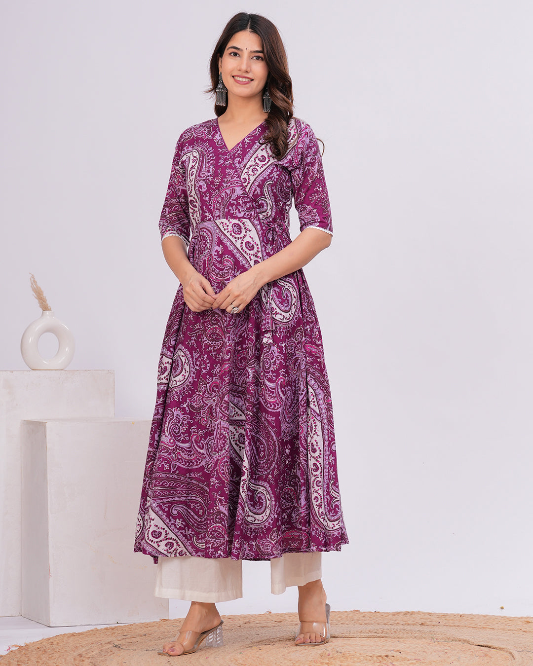 Inaara Cotton Angrakha  Anarkali Kurta