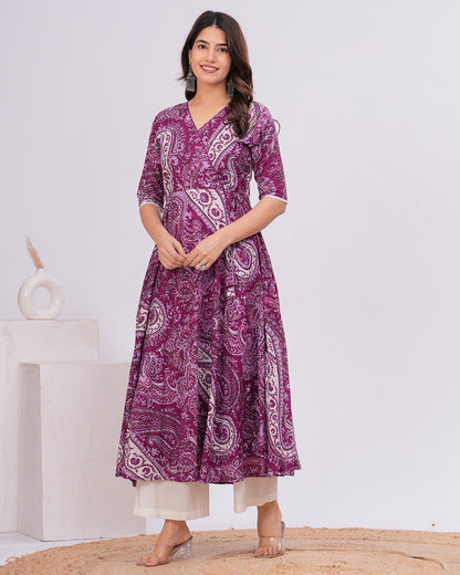Inaara Cotton Angrakha  Anarkali Kurta