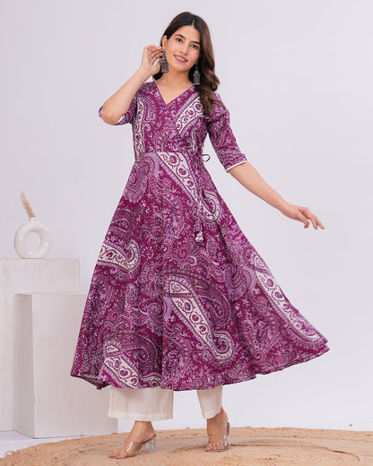 Inaara Cotton Angrakha  Anarkali Kurta