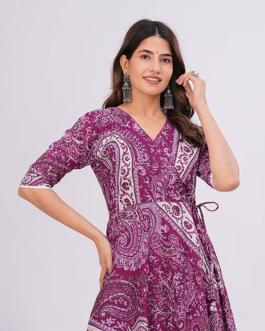 Inaara Cotton Angrakha  Anarkali Kurta