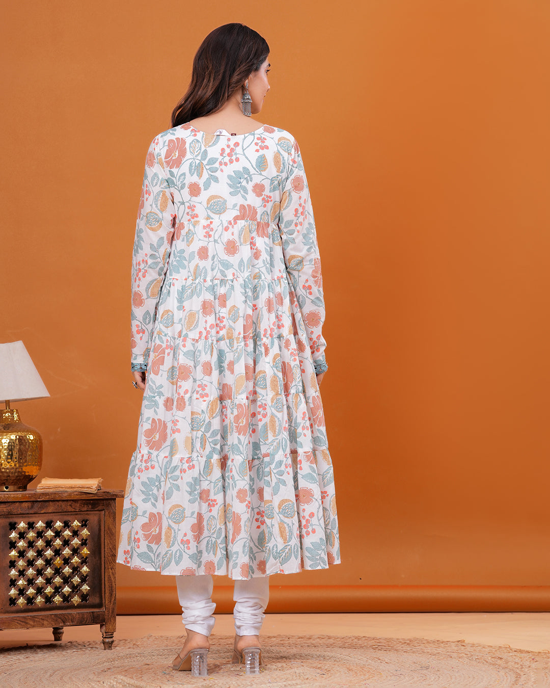 Gulmohar Tiered Anarkali with Churidar and Dupatta