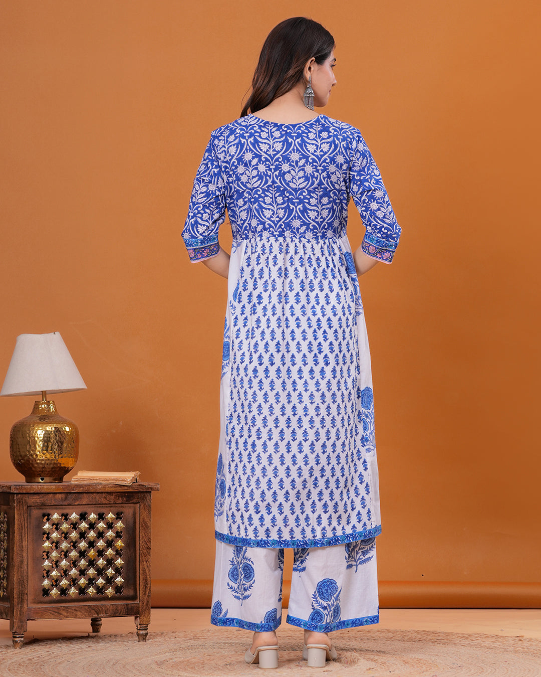 Tattva Hand Block Printed Kurta with Flared Pant