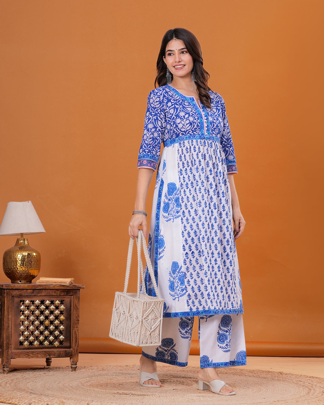 Tattva Hand Block Printed Kurta with Flared Pant