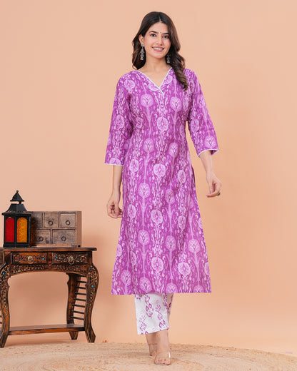 Noora Cotton Kurta with Straight Pant