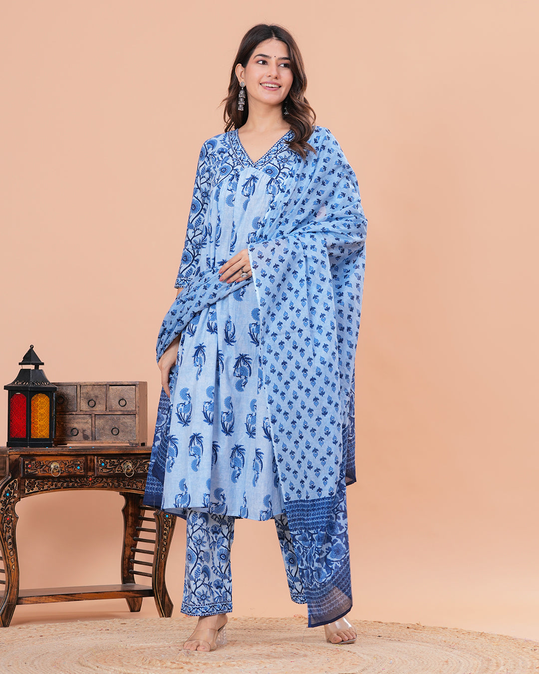 Albeli Cotton Kurta Set with Dupatta