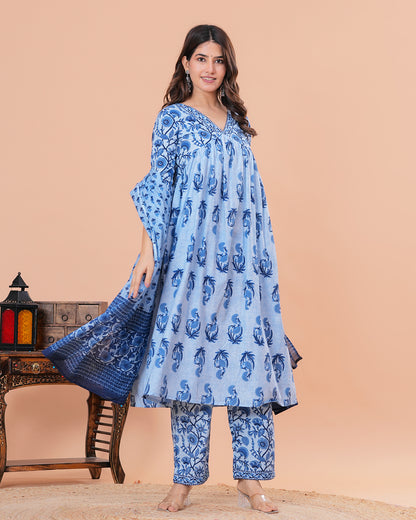 Albeli Cotton Kurta Set with Dupatta