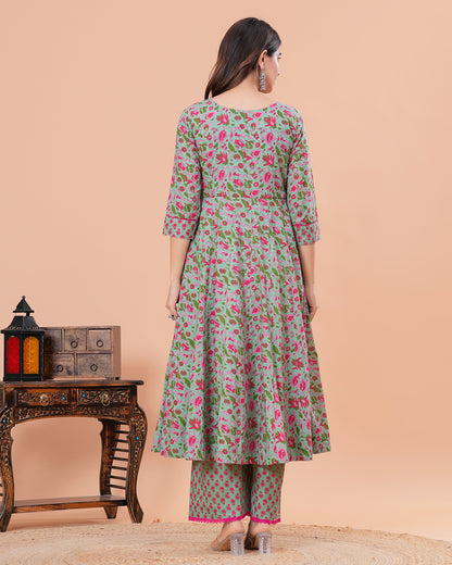 Barkha Cotton Anarkali Kurta with Palazzo