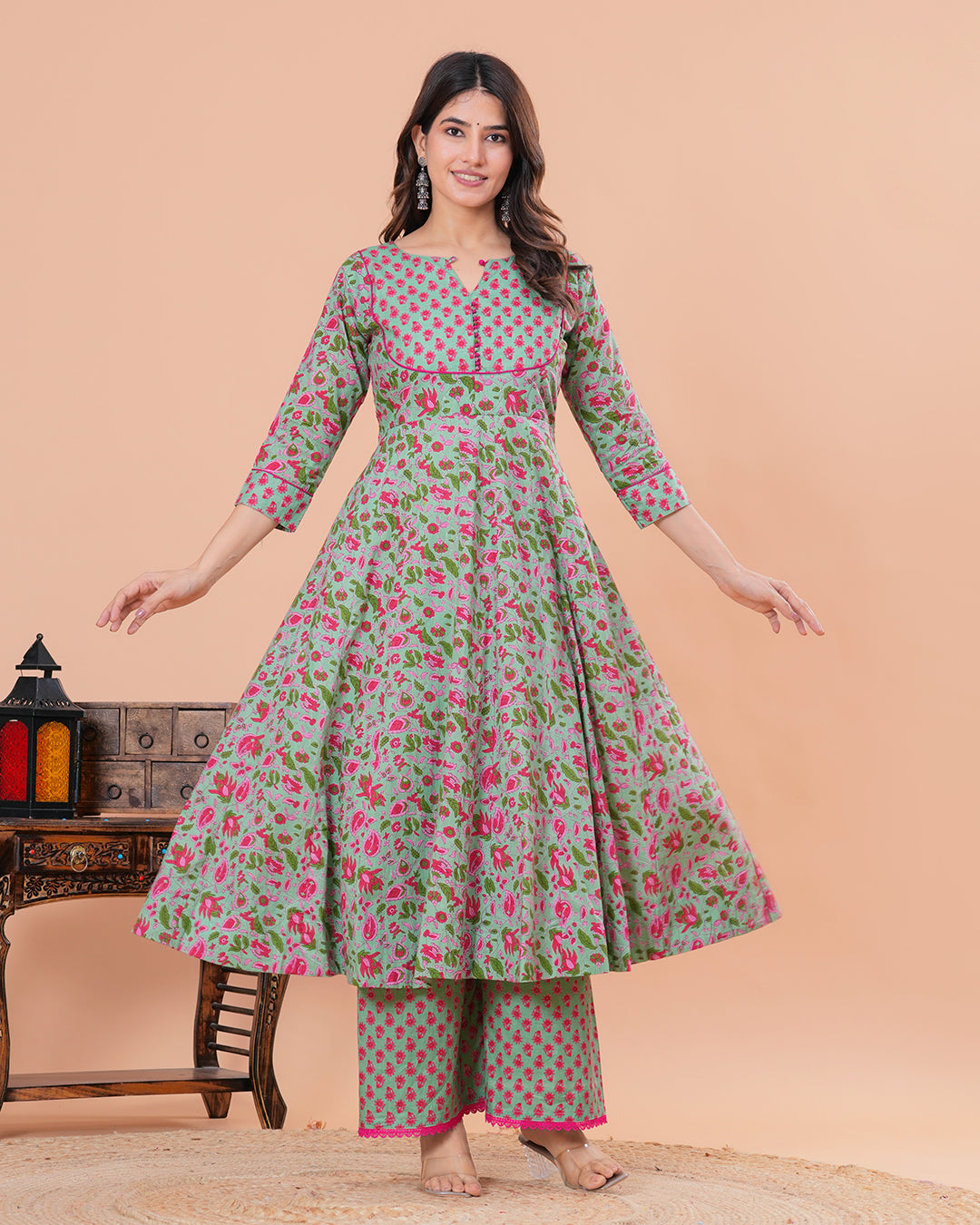 Barkha Cotton Anarkali Kurta with Palazzo