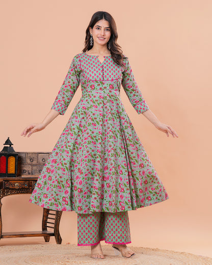 Barkha Cotton Anarkali Kurta with Palazzo