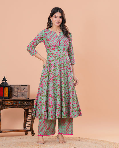 Barkha Cotton Anarkali Kurta with Palazzo