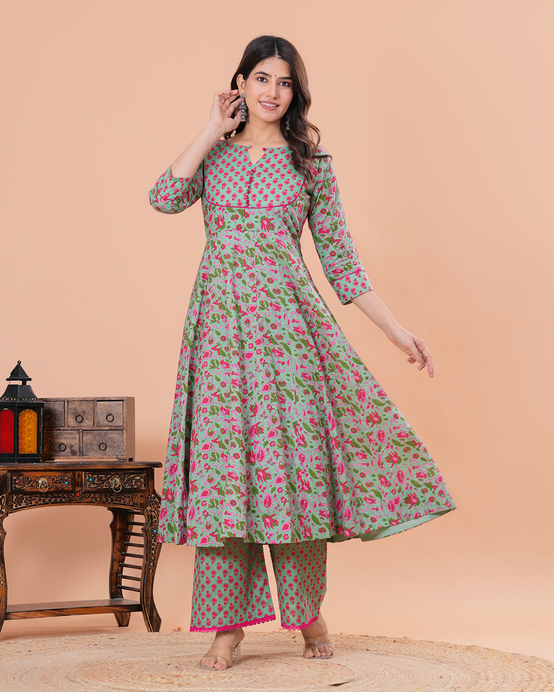 Barkha Cotton Anarkali Kurta with Palazzo