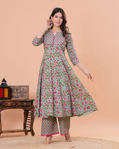 Barkha Cotton Anarkali Kurta with Palazzo