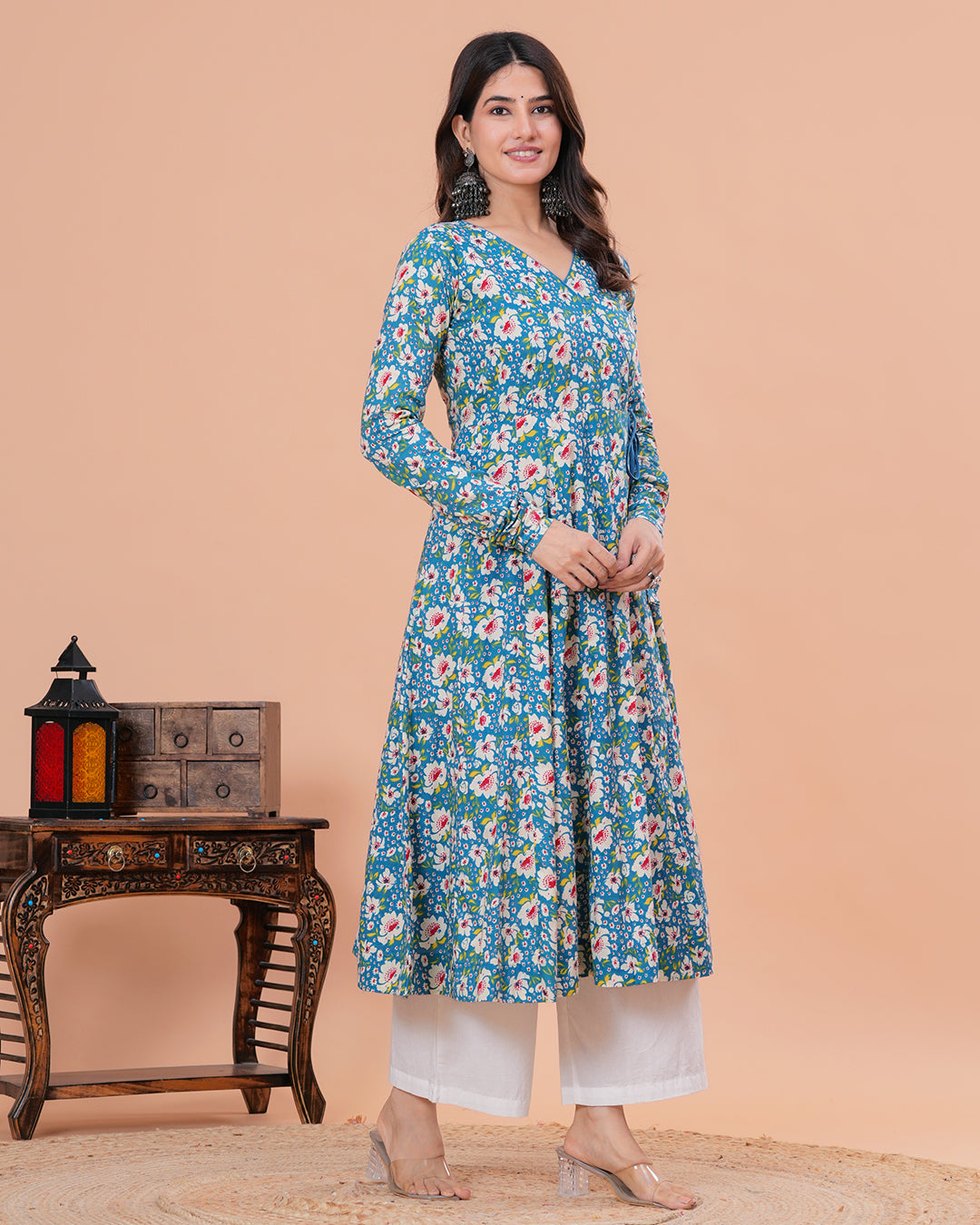 Tridha Cotton Angrakha Anarkali Kurta with Dupatta