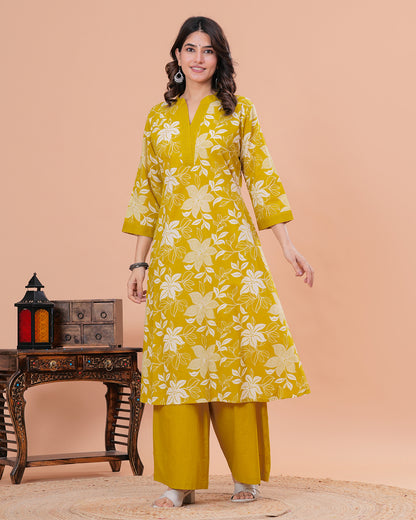 Sutra Cotton Kurta with Straight Pant