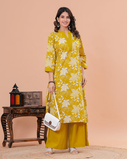 Sutra Cotton Kurta with Straight Pant