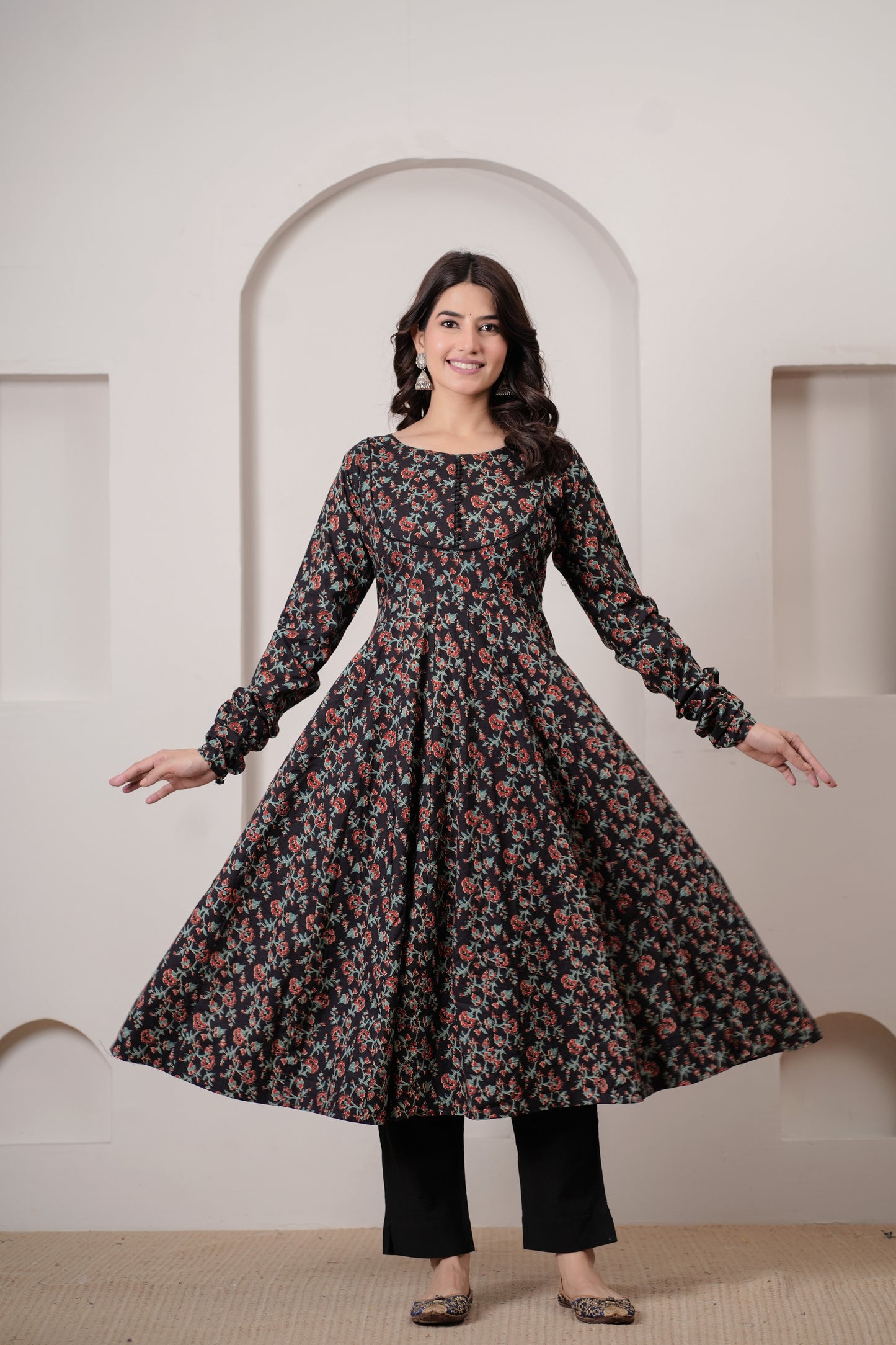 Rooh Cotton Anarkali Kurta with Dupatta