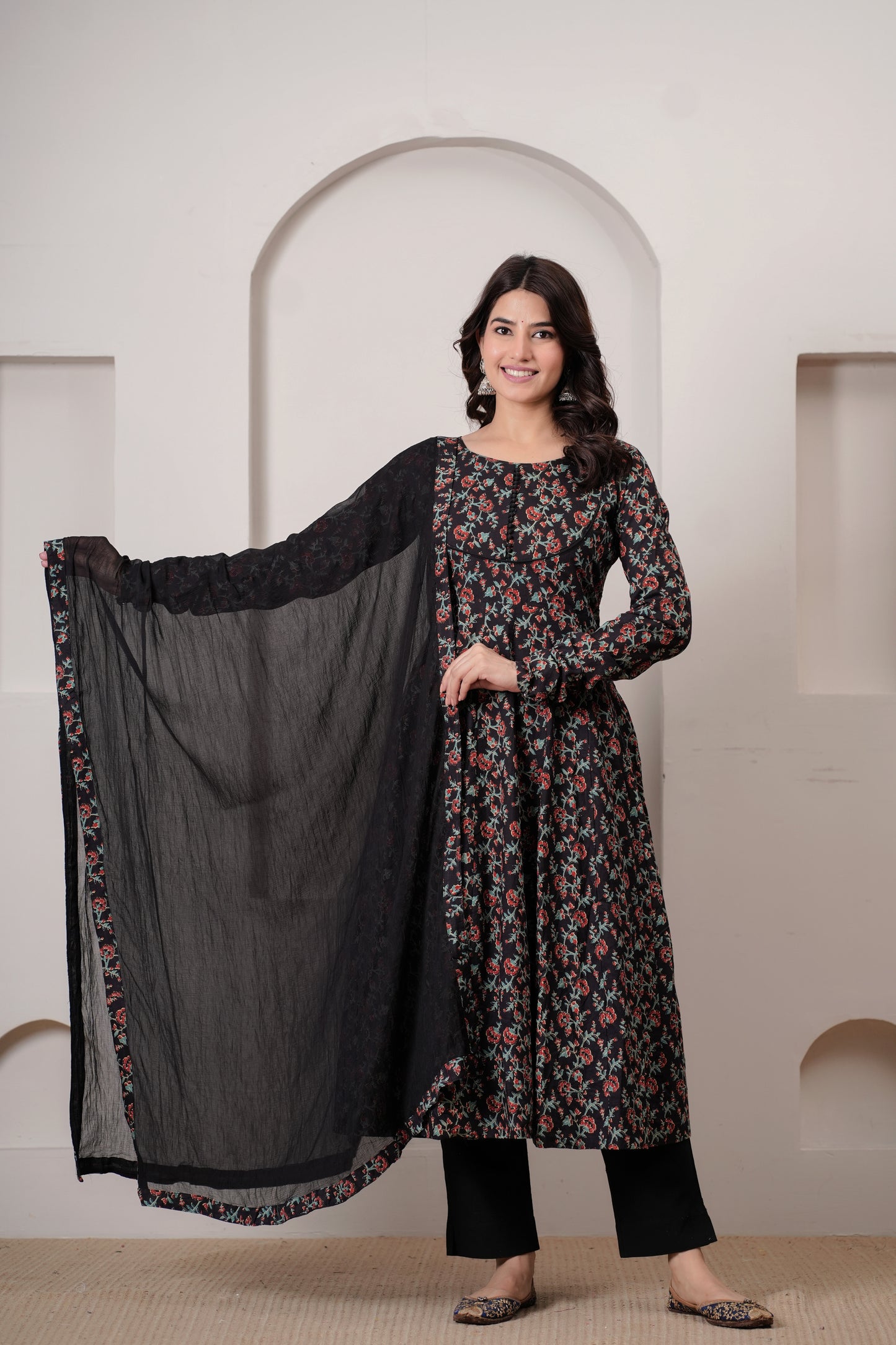 Rooh Cotton Anarkali Kurta with Dupatta