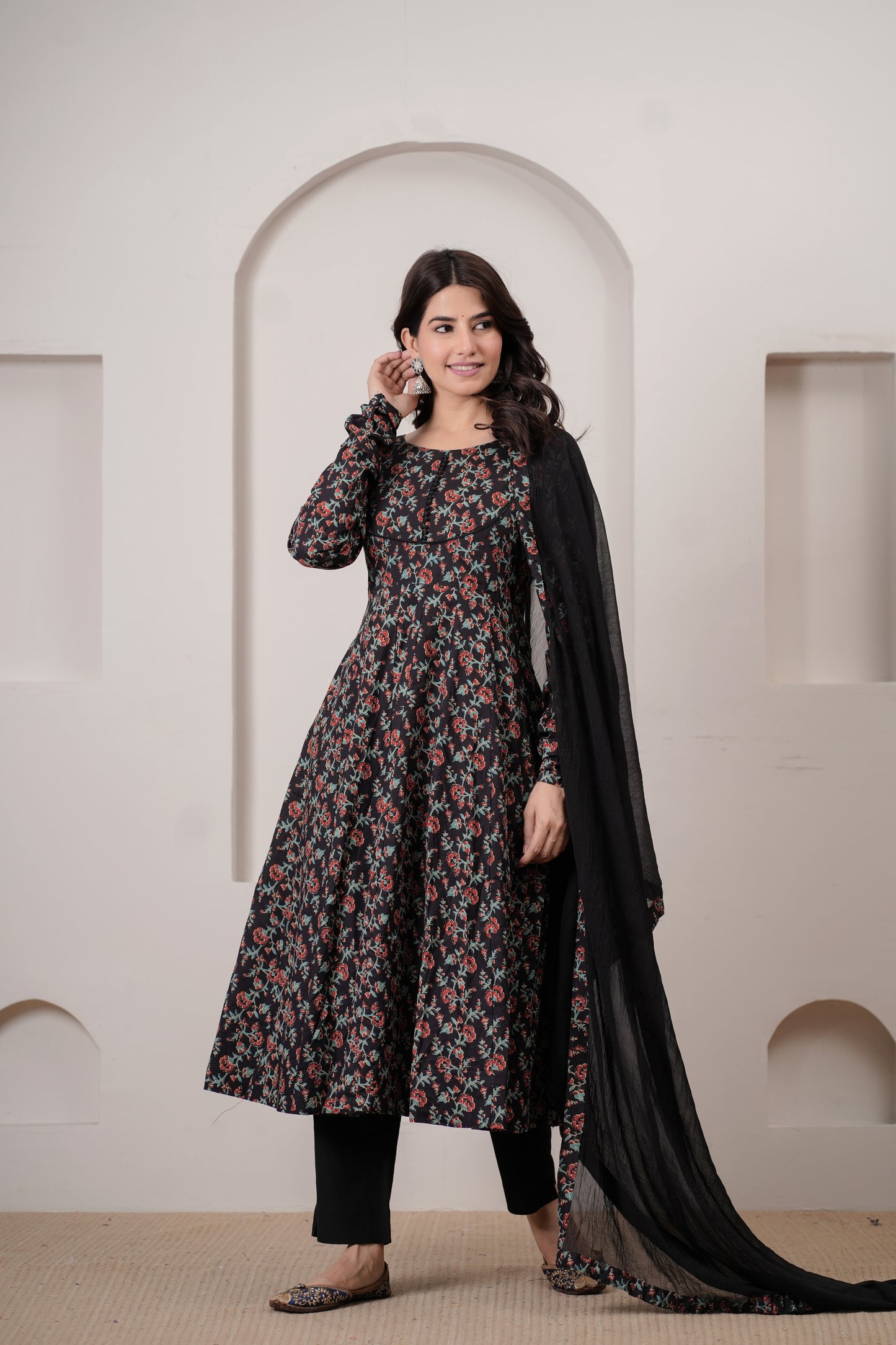Rooh Cotton Anarkali Kurta with Dupatta