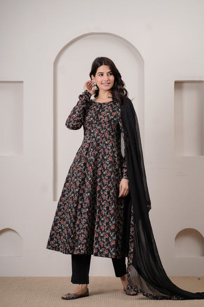 Rooh Cotton Anarkali Kurta with Dupatta