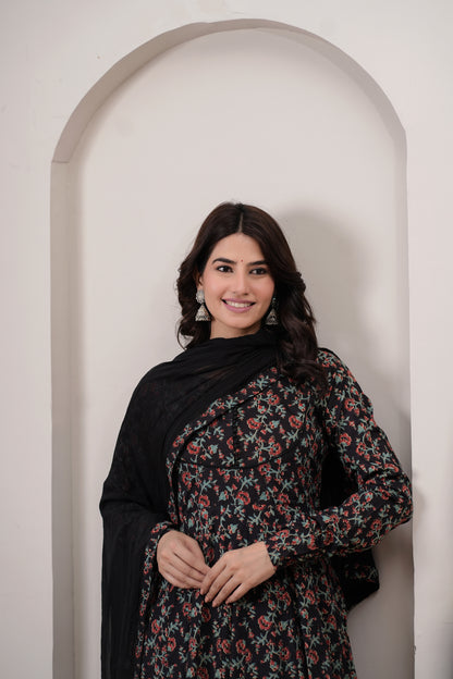 Rooh Cotton Anarkali Kurta with Dupatta
