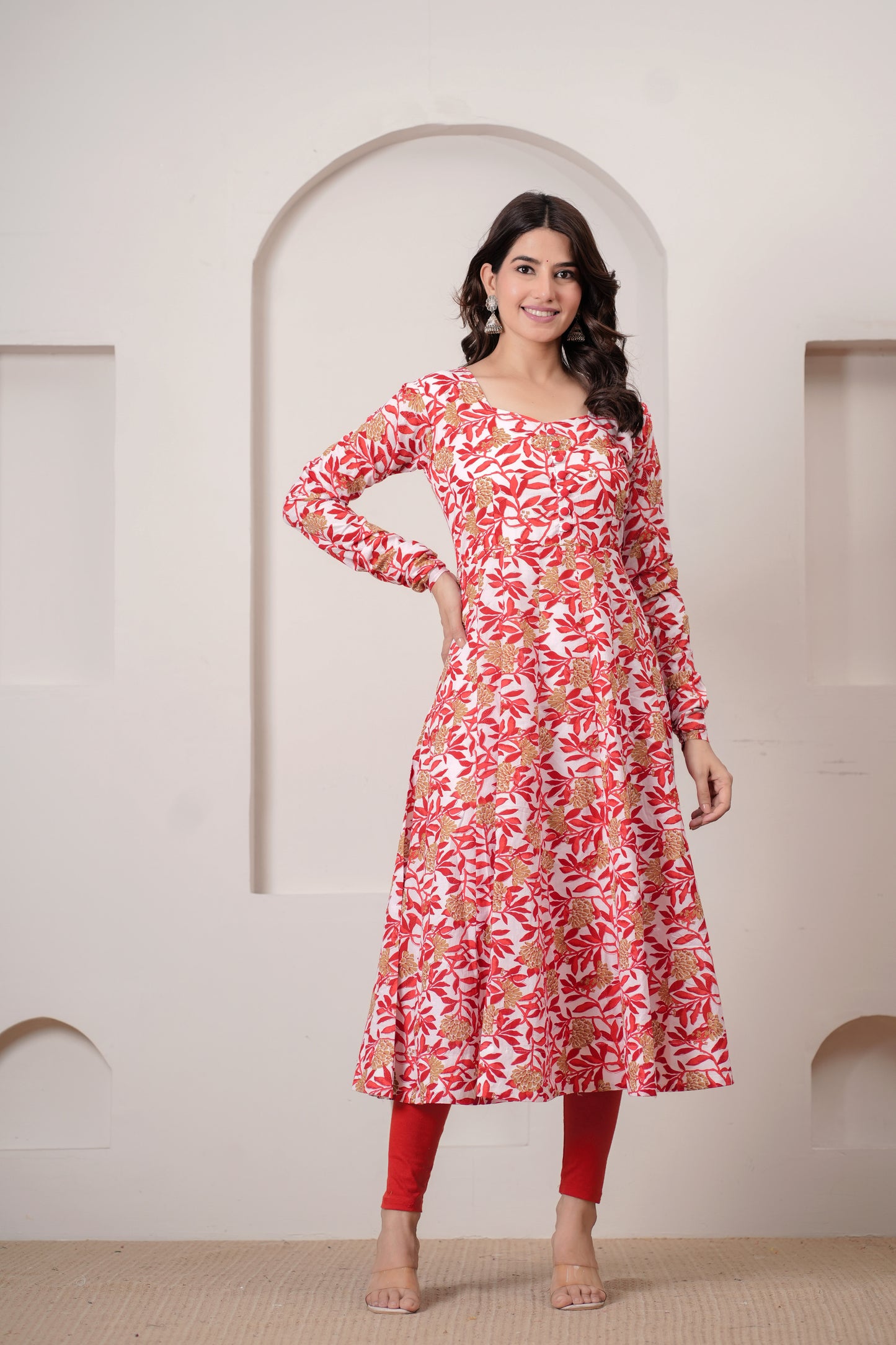 Pratha Cotton Anarkali Kurta with Dupatta